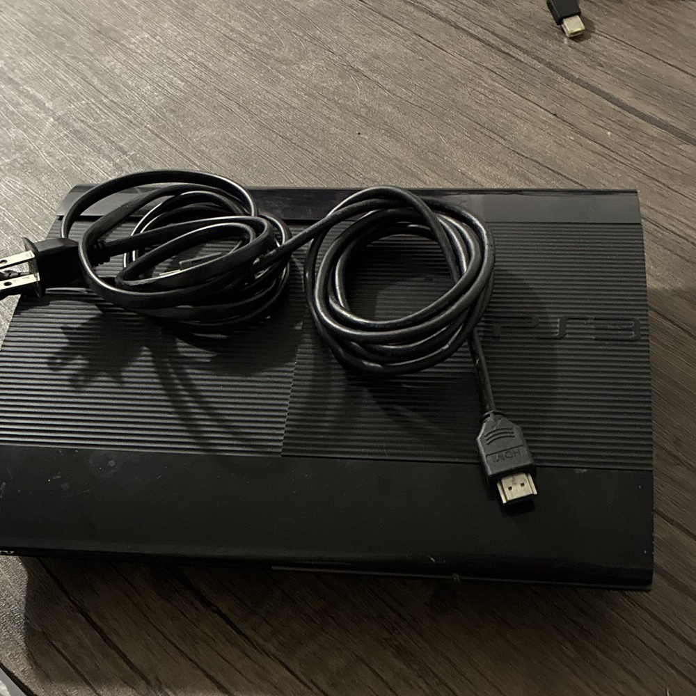 Sony PlayStation 3 Super Slim PS3 Black Home Console w/ HDMI & USB Cables