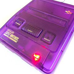 Nintendo Super Famicom Entertainment System 1CHIP-02 Transparent Purple Console