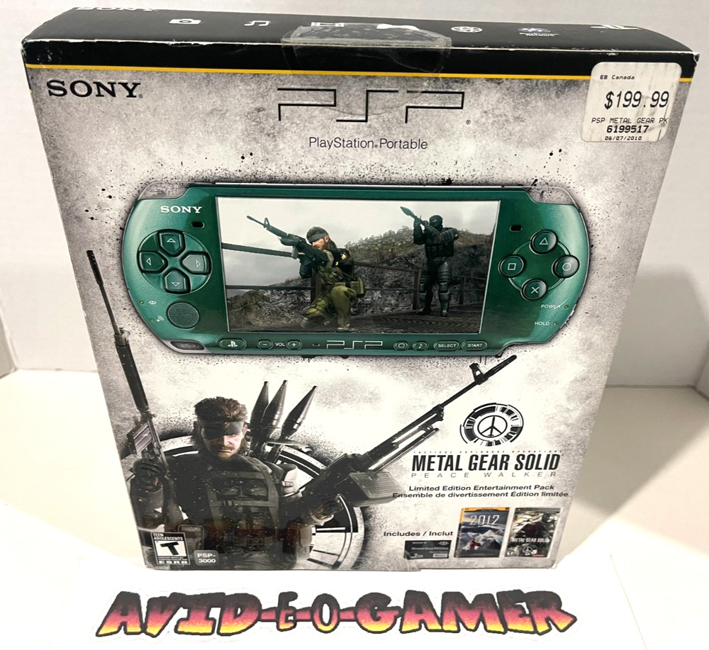 Sony PSP 3000 Metal Gear Solid Peace Walker Green Console NTSC New Open Box