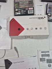 Nintendo DSI Matte Red Handheld System Box Charger Games Tested With Issues