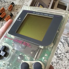 Nintendo Game Boy DMG-01 Clear Handheld Console Bundle w/ Case Manuals Cables