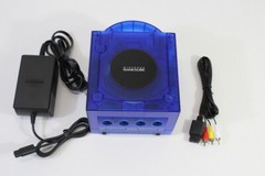 Nintendo Gamecube Clear Transparent Dark Blue Console & AC AV NTSC-U/C DOL-001