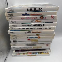 Nintendo Wii RVL-001 Console Bundle 2 Controllers 2 Nunchucks 16 Games Tested