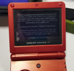 Nintendo GBA SP Gameboy AGS-001 Flame Red w/ Charger, Game, Case – Works Tested