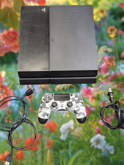 Sony PlayStation 4 Slim CUH-1115A Black Console with Cords and camo Controller