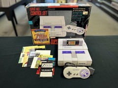 Super Nintendo System (Zelda Set) Game, paperwork, styrofoam & matching numbers
