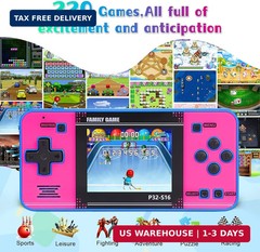 Handheld Game for Kids ，Built-in 220 32-bit Video Games, 3.0″ IPS Screen, Rechar