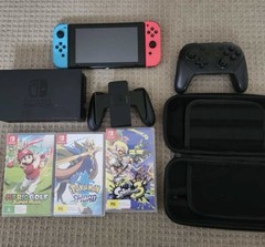 Nintendo Switch, Box, Controller With 3 Games – Mario Golf, Splatoon 3, Pokémon