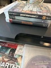 Sony Playstation 3 PS3 Slim CECH-3001A Console 6 Games 2 Controllers GTA COD