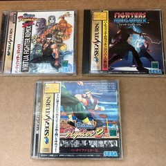 Sega Saturn HST-3200 Gray Console 2Controllers 8games tested working s2082M