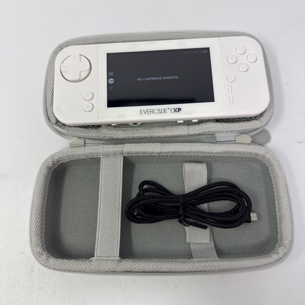 Blaze Evercade EXP Handheld Console – White + Case + USB-C – Tested Working