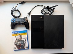 Sony PS4 500GB Black Console CUH-1115A Bundle Controller Cables Witcher 3 Tested