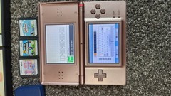 Nintendo DS Lite Metallic Rose Pink Console Bundle Hello Kitty Bag & 11 Games