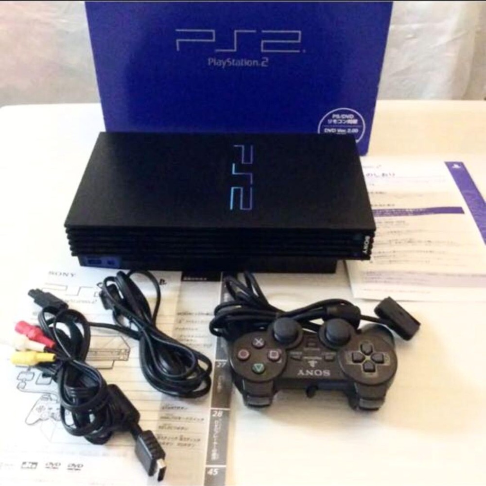SONY PlayStation2 PS2 Game Home Console Boxed Black SCPH-18000 Good Used Japan