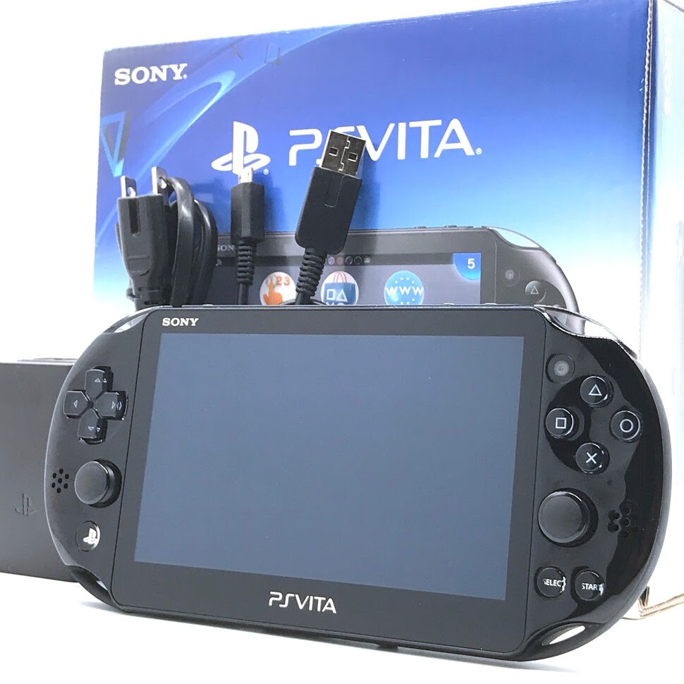 SONY PS Vita PCH-2000 Slim Black Wi-Fi LCD FW:3.01 w/ Charger, Box “Mint”