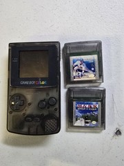 Nintendo Game Boy Color Smoke Black Handheld Console and 2 Games